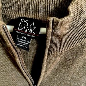 Jos A Bank 1/4 Zip Pullover Mock Neck Sweater